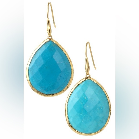 Fossil Aqua Chalcedony Gemstone Earrings - Picture 2 of 7